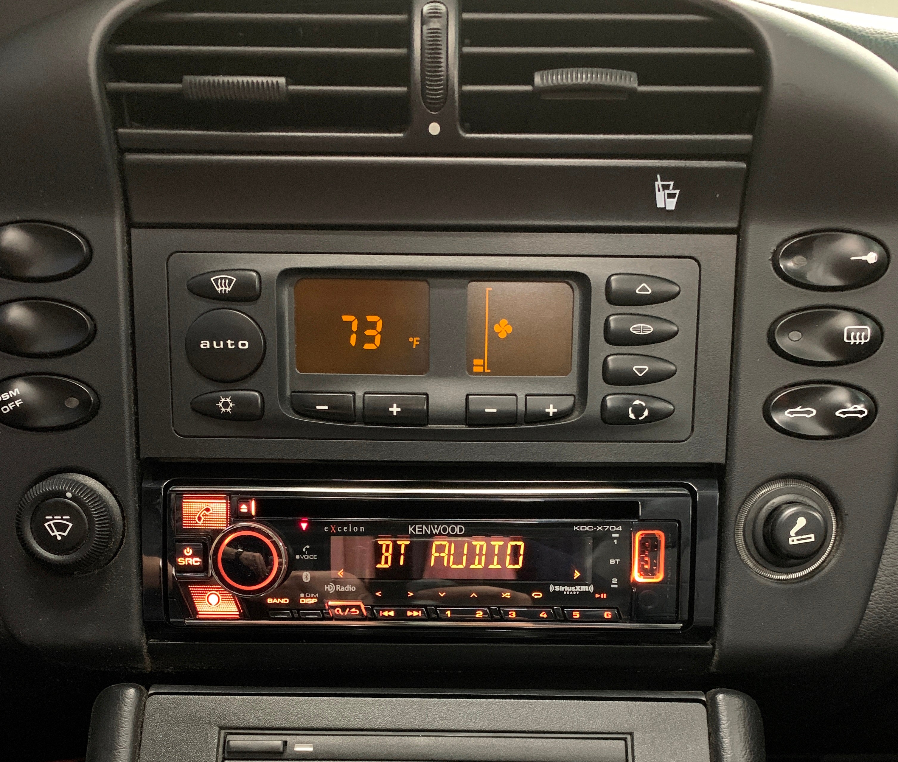 Kenwood single din Porsche 911, 996 986 Radio Upgrade package w/CD player bundle